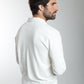 Pull col polo Marvin en coton Milano blanc – Gentleman Farmer, vue 3