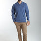 Pull col polo Marvin en coton Milano bleu – Gentleman Farmer, vue 1
