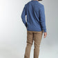 Pull col polo Marvin en coton Milano bleu – Gentleman Farmer, vue 2