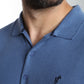 Pull col polo Marvin en coton Milano bleu – Gentleman Farmer, vue 7