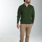 Pull col polo Marvin en coton Milano kaki – Gentleman Farmer, vue 1