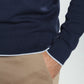 Pull col polo Marvin en coton Milano marine – Gentleman Farmer, vue 10