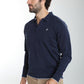Pull col polo Marvin en coton Milano marine – Gentleman Farmer, vue 6