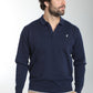 Pull col polo Marvin en coton Milano marine – Gentleman Farmer, vue 8