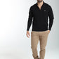 Pull col polo Marvin en coton Milano noir – Gentleman Farmer, vue 1