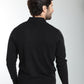 Pull col polo Marvin en coton Milano noir – Gentleman Farmer, vue 3