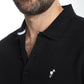 Pull col polo Marvin en coton Milano noir – Gentleman Farmer, vue 7