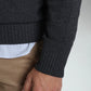 Pull col rond Luka en coton jacquard anthracite – Gentleman Farmer, vue 8