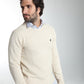 Pull col rond Luka en coton jacquard écru – Gentleman Farmer, vue 2