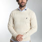 Pull col rond Luka en coton jacquard écru – Gentleman Farmer, vue 3