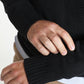 Pull col rond Luka en coton jacquard noir – Gentleman Farmer, vue 5
