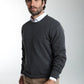 Pull col rond Maxence en coton Milano anthracite – Gentleman Farmer, vue 3