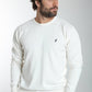 Pull col rond Maxence en coton Milano blanc – Gentleman Farmer, vue 1