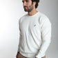 Pull col rond Maxence en coton Milano blanc – Gentleman Farmer, vue 3