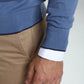 Pull col rond Maxence en coton Milano bleu – Gentleman Farmer, vue 6