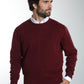 Pull col rond Maxence en coton Milano bordeaux – Gentleman Farmer, vue 1