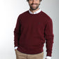 Pull col rond Maxence en coton Milano bordeaux – Gentleman Farmer, vue 2