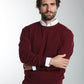 Pull col rond Maxence en coton Milano bordeaux – Gentleman Farmer, vue 3