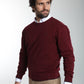 Pull col rond Maxence en coton Milano bordeaux – Gentleman Farmer, vue 4