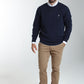 Pull col rond Maxence en coton Milano marine – Gentleman Farmer, vue 1