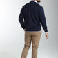 Pull col rond Maxence en coton Milano marine – Gentleman Farmer, vue 3