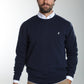 Pull col rond Maxence en coton Milano marine – Gentleman Farmer, vue 5