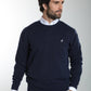 Pull col rond Maxence en coton Milano marine – Gentleman Farmer, vue 6