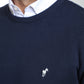 Pull col rond Maxence en coton Milano marine – Gentleman Farmer, vue 7