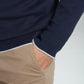 Pull col rond Maxence en coton Milano marine – Gentleman Farmer, vue 8