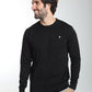 Pull col rond Maxence en coton Milano noir – Gentleman Farmer, vue 1