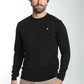 Pull col rond Maxence en coton Milano noir – Gentleman Farmer, vue 2