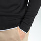 Pull col rond Maxence en coton Milano noir – Gentleman Farmer, vue 6