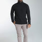 Pull col roulé Loop en coton jacquard anthracite – Gentleman Farmer, vue 1