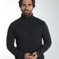 Pull col roulé Loop en coton jacquard anthracite – Gentleman Farmer, vue 3