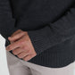 Pull col roulé Loop en coton jacquard anthracite – Gentleman Farmer, vue 6