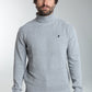 Pull col roulé Loop en coton jacquard gris – Gentleman Farmer, vue 5