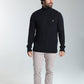 Pull col roulé Loop en coton jacquard marine – Gentleman Farmer, vue 1