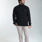Pull col roulé Loop en coton jacquard marine – Gentleman Farmer, vue 3