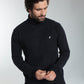 Pull col roulé Loop en coton jacquard marine – Gentleman Farmer, vue 6