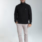 Pull col roulé Loop en coton jacquard noir – Gentleman Farmer, vue 1