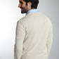 Pull col V Lucky en coton jacquard écru – Gentleman Farmer, vue 4