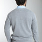 Pull col V Lucky en coton jacquard gris – Gentleman Farmer, vue 4