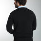 Pull col V Lucky en coton jacquard noir – Gentleman Farmer, vue 4